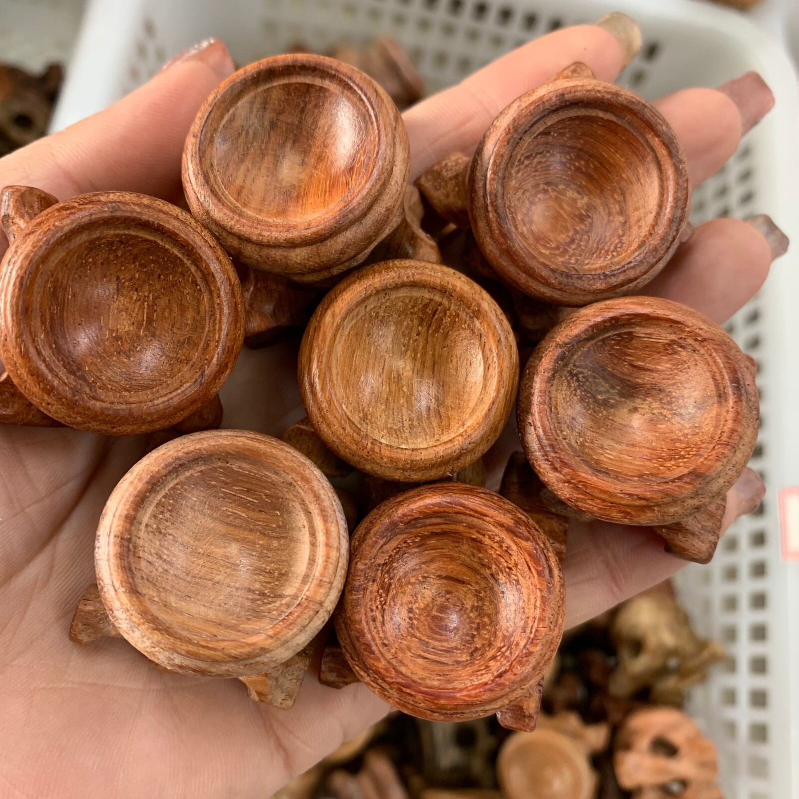 10pcs Resin Wooden Stand Base For Crystal Ball Base Home Decoration 25mm