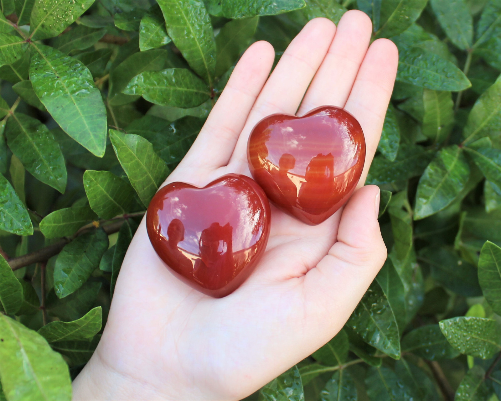 Carnelian Heart Stone: LARGE 1.5 – 1.75″ (Crystal Gemstone Heart, Palm Stone)