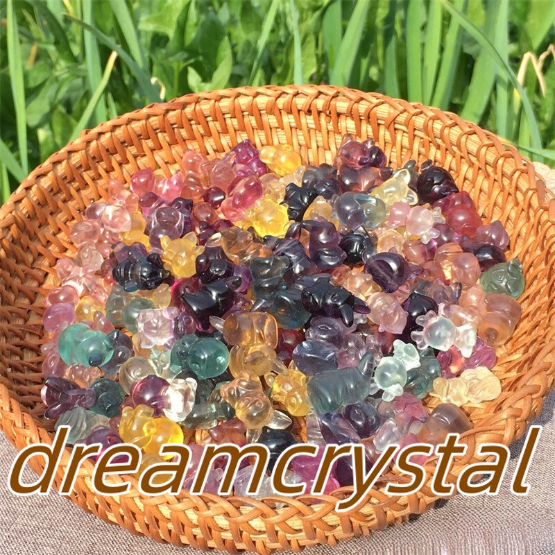 50pcs Wholesale Natural Quartz Crystal Carved Mini Fluorite Skull Reiki Healing