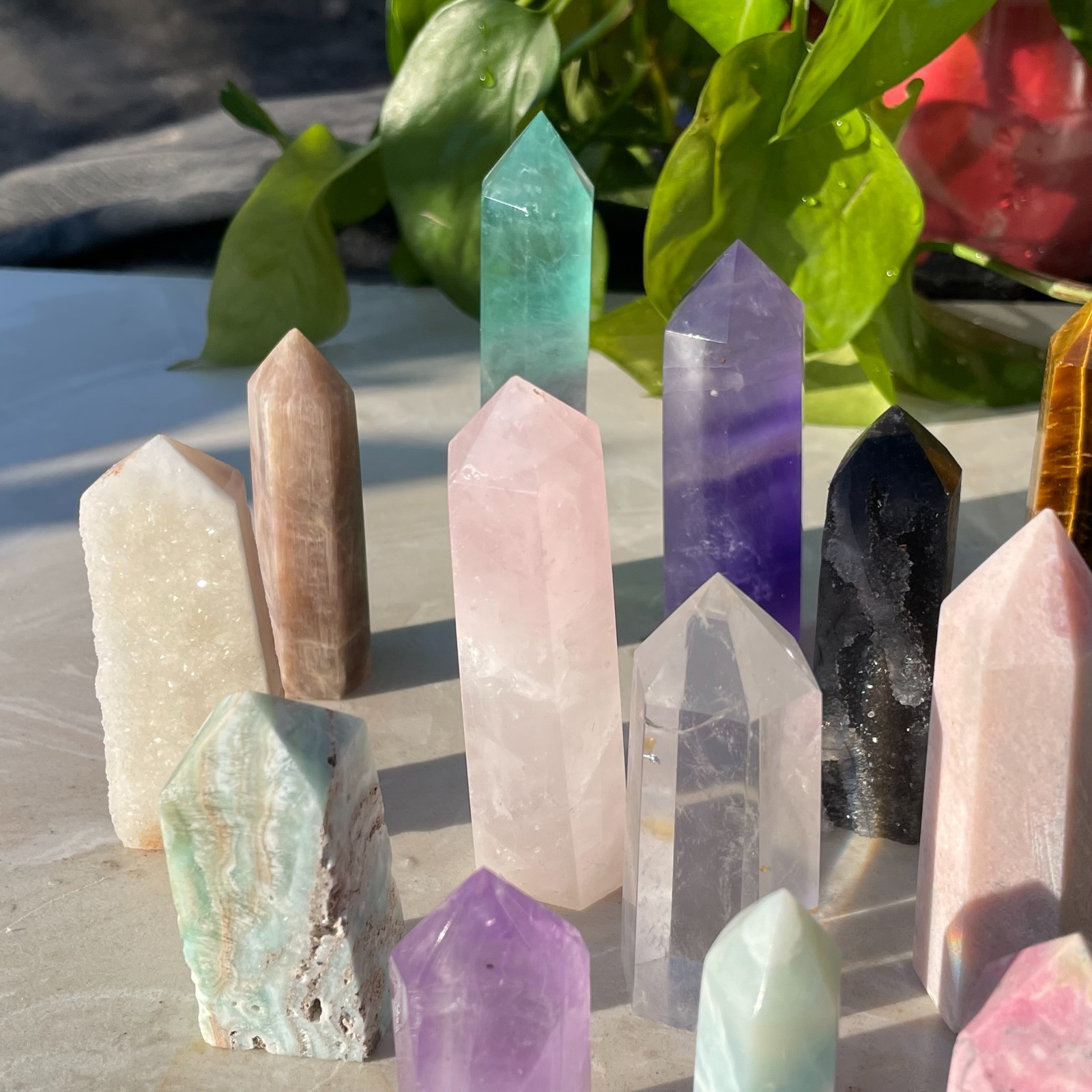 16pcs A LOT Natural quartz obelisk crystal WAND point healing random