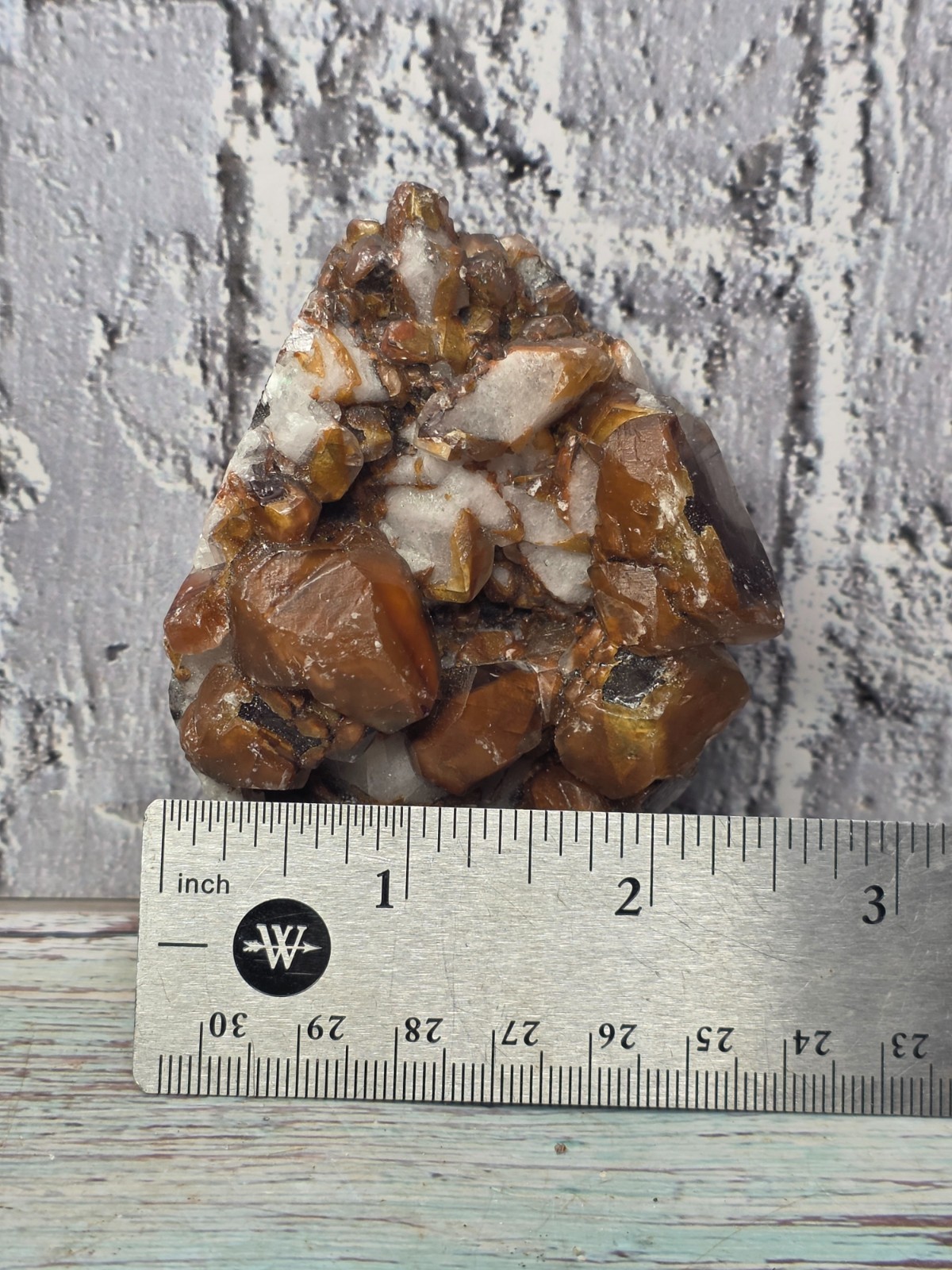 Natural Chocolate Calcite Crystal Cluster on Quartz Ojuela Mine Mexico 198.36g