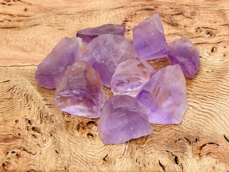 3PCS Genuine Amethyst Raw Stone Rough Amethyst Crystal Chunk Healing Home Decor