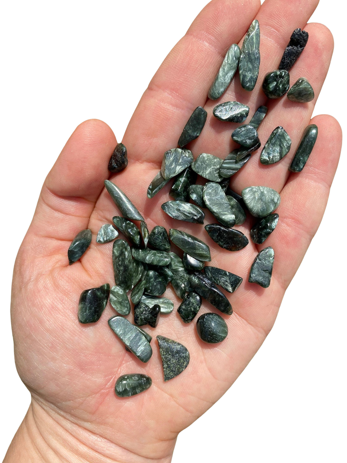 Seraphinite Tumbled Stone – Polished Natural Seraphinite Crystal from Siberia