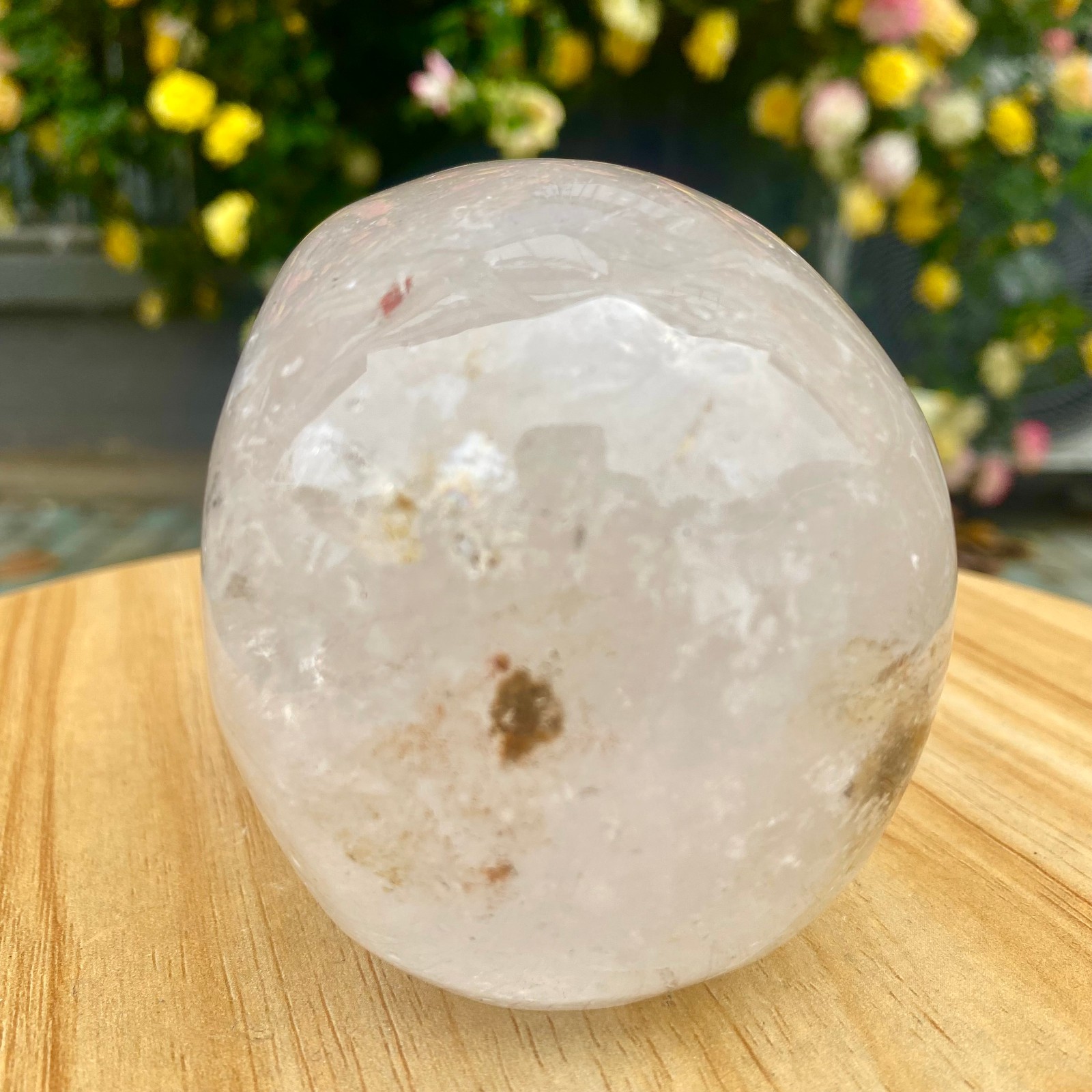 1.77LB TOP! White melting quartz hand carved crystal skull gem reiki healing