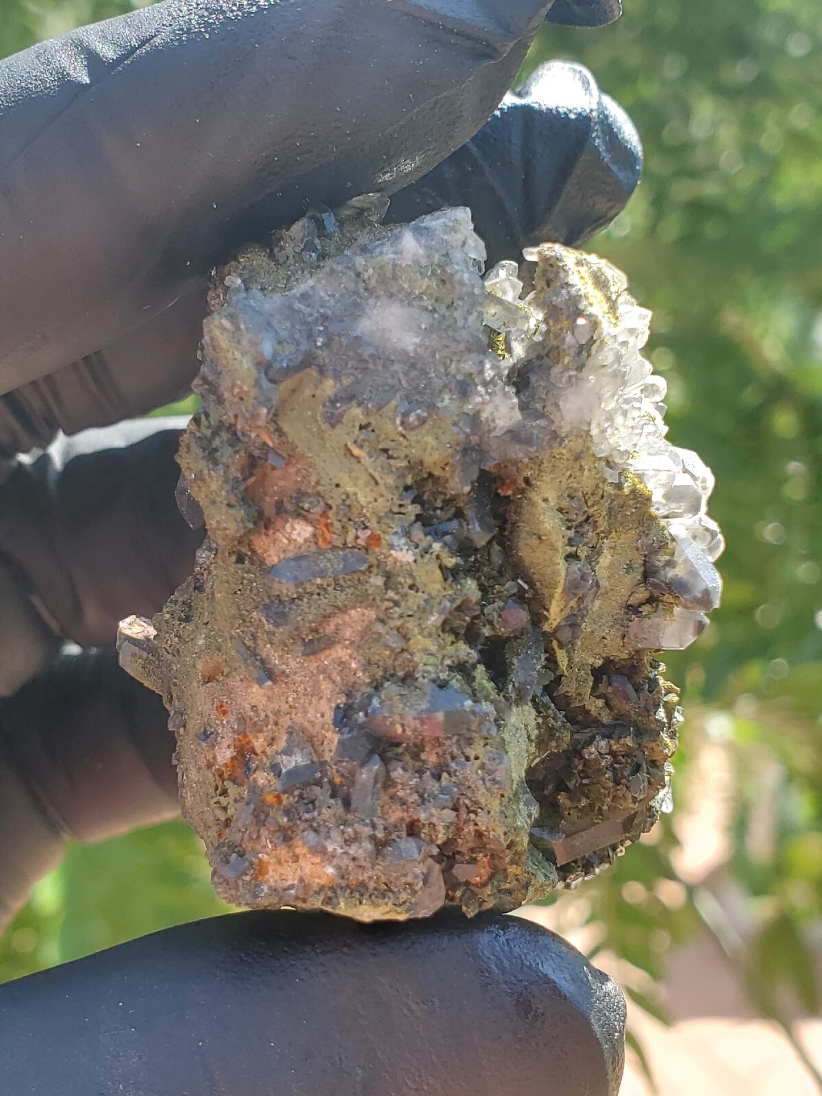 64gNatural Epidote, Super Sparkly Green Epidote with Quartz Specimen, Epidote