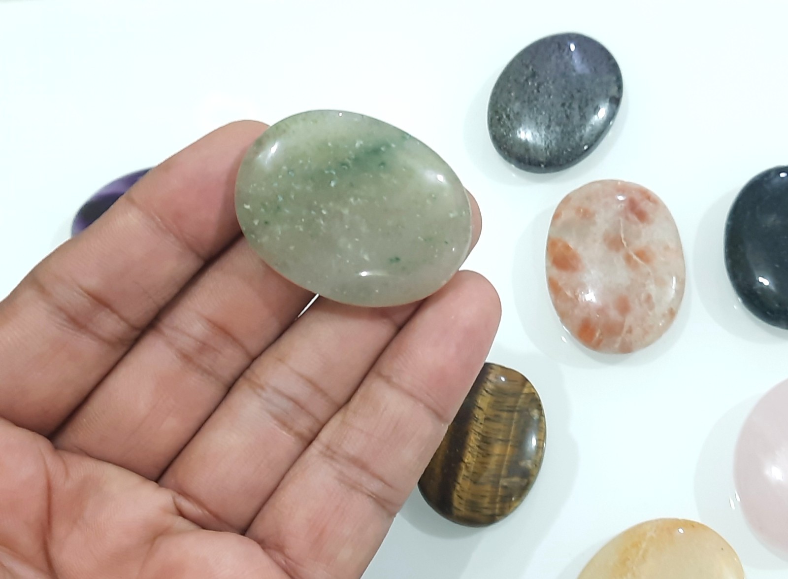 Crystals quartz palm worry stone lot of 13 unique stone worry stones wholesale