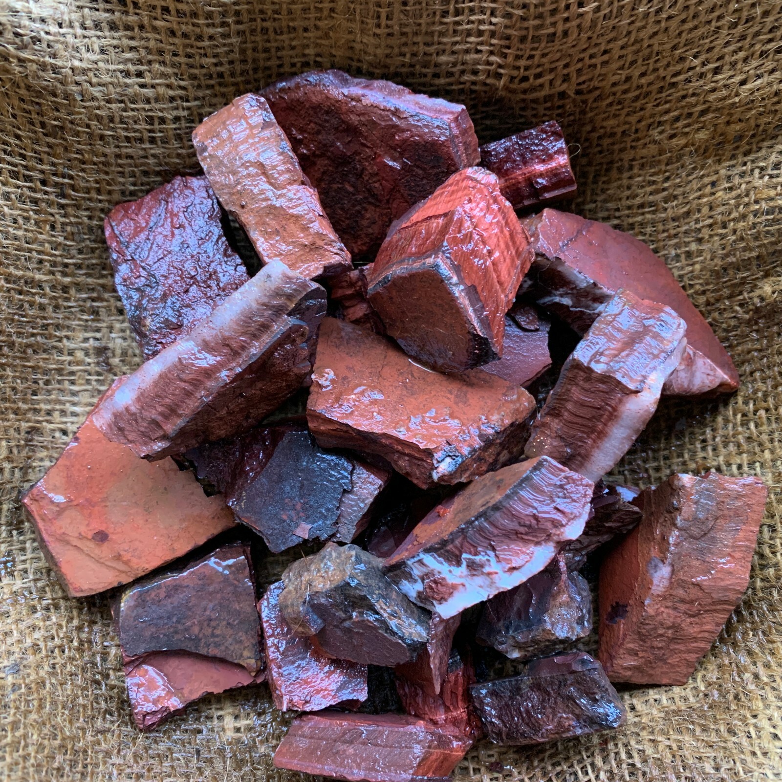 RED Tiger Eye Rough – 2000 Carat Lots + a FREE Faceted Gemstone