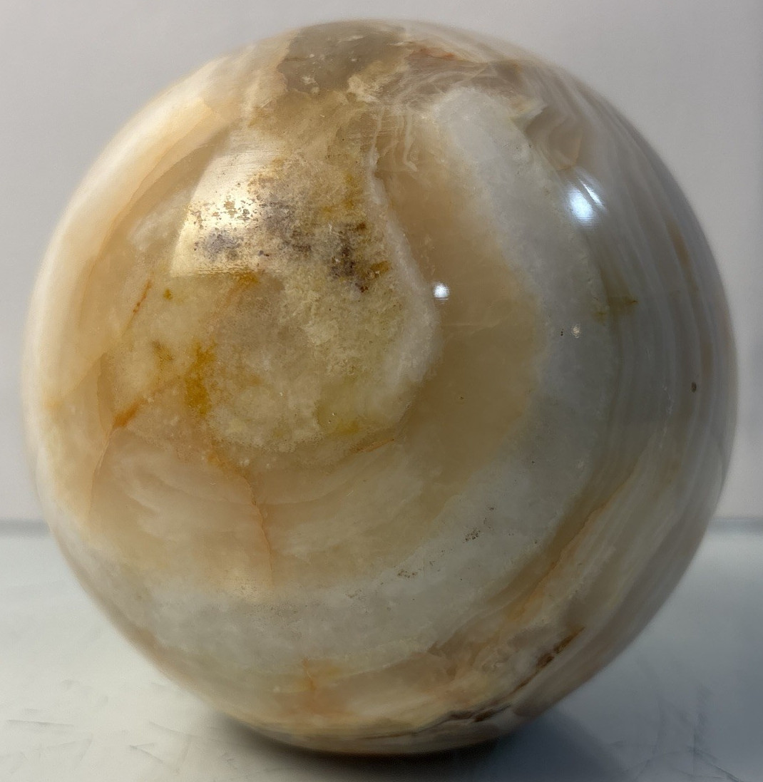 Vintage Marble Stone Sphere Ball Decorative Orb 4in Diameter Display Decor