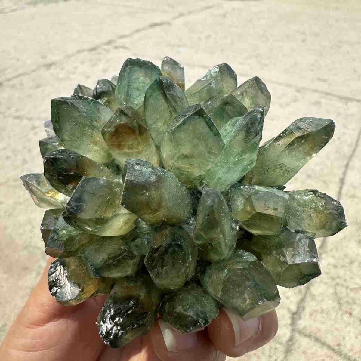 New Find green Phantom Quartz Crystal Cluster Mineral Specimen Healing 200g+ 1pc