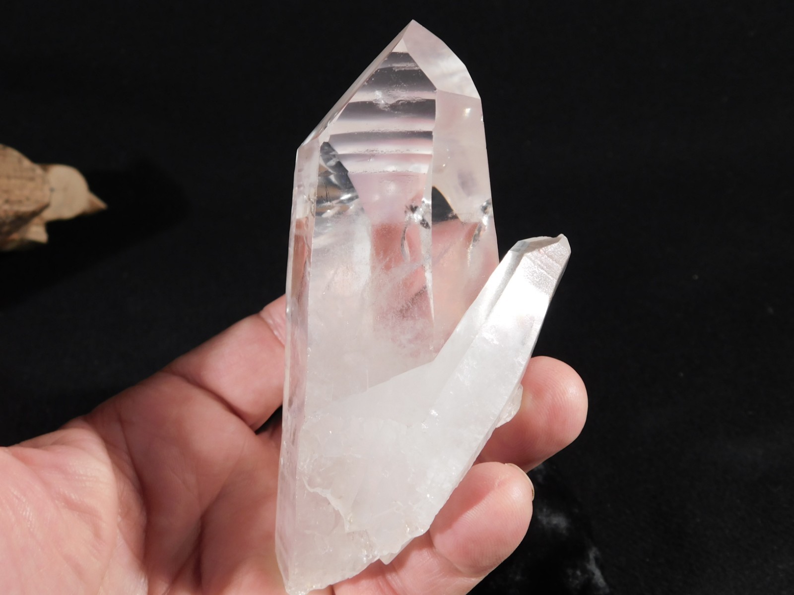 Larger! Translucent LEMURIAN Quartz Crystal TWIN From Brazil 335gr