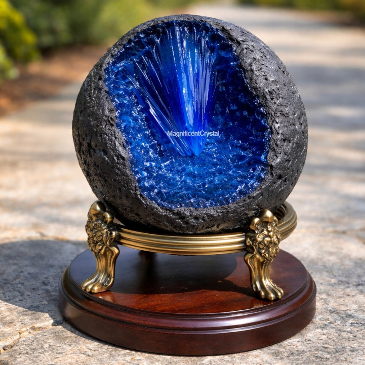Natural Blue Goethite Quartz Crystal Rare Mineral Specimen Healing Energy Ore