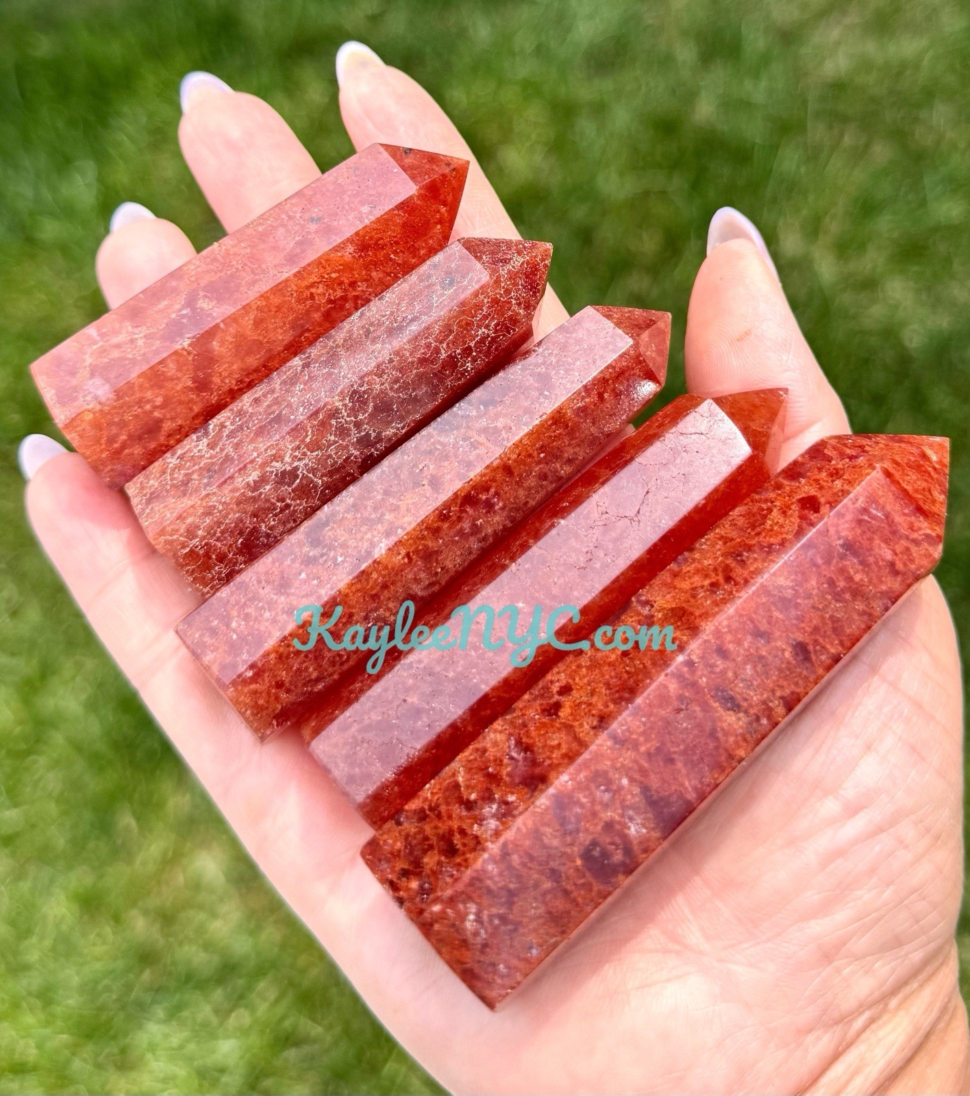 Wholesale Lot 1Lb Natural Strawberry Quartz Obelisk Tower Crystal Healing