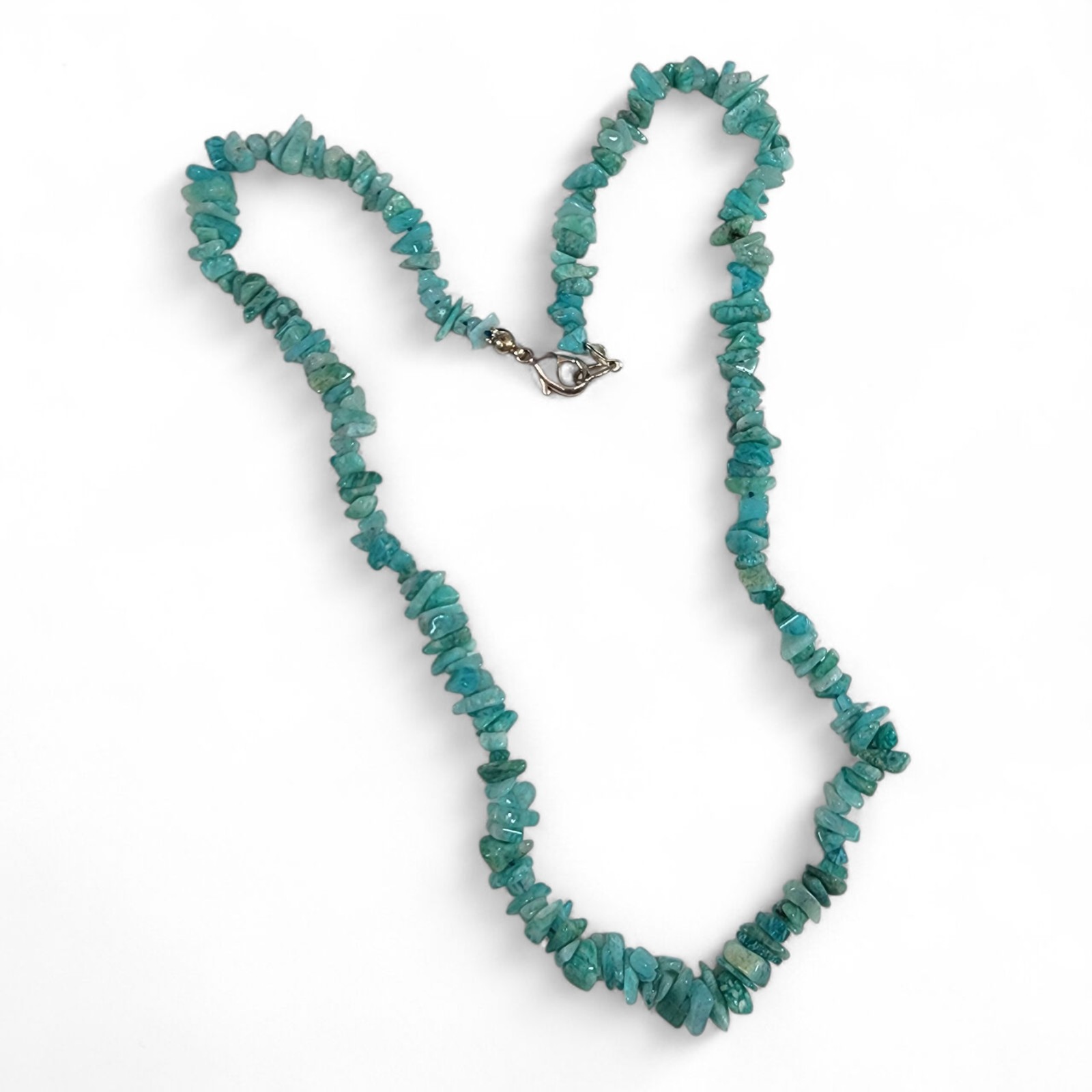 Amazonite Necklace Polished Beaded Gemstones Brazil. 19.5 grams