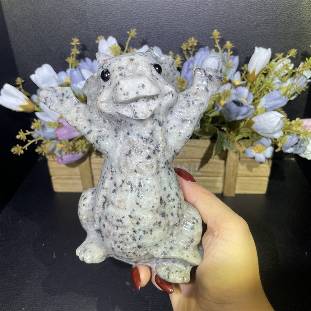 2.4LB 6.6″ Natural Creek Jasper Baby Dragon Decor Mineral Crystal Heal Gift