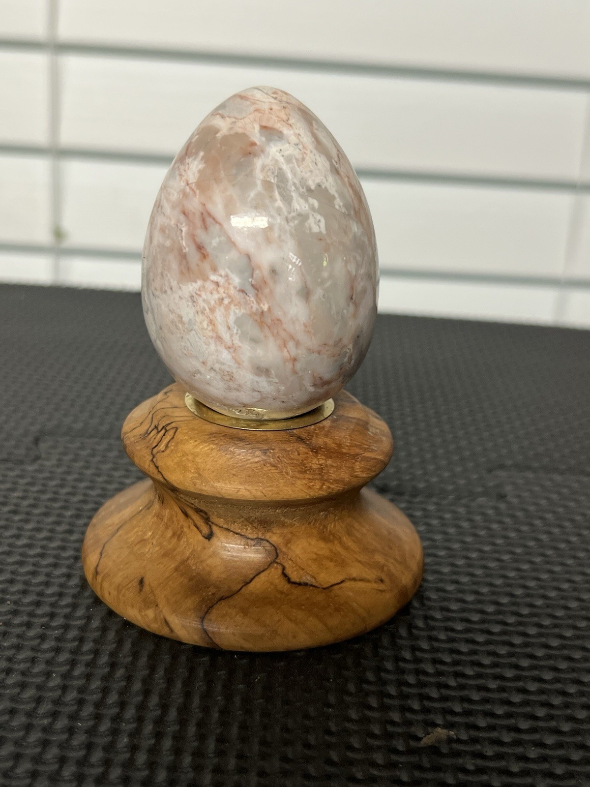 Polished Marble Stone Egg. 2 1/2 in High, 1 1/2in Wide. Preowned.