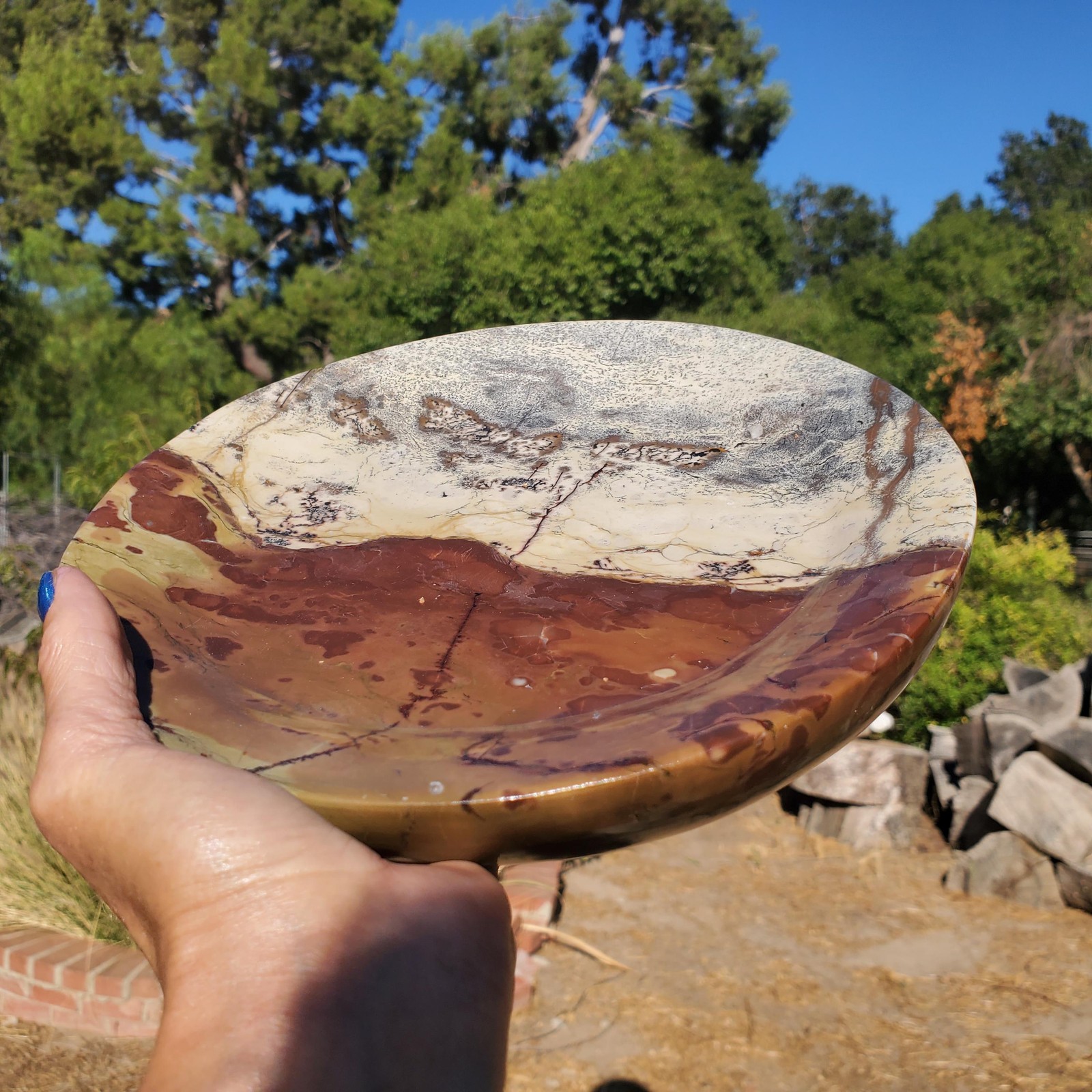 Picture Story Jasper Crystal Platter Plate Serving Display Dish l 1230 grams