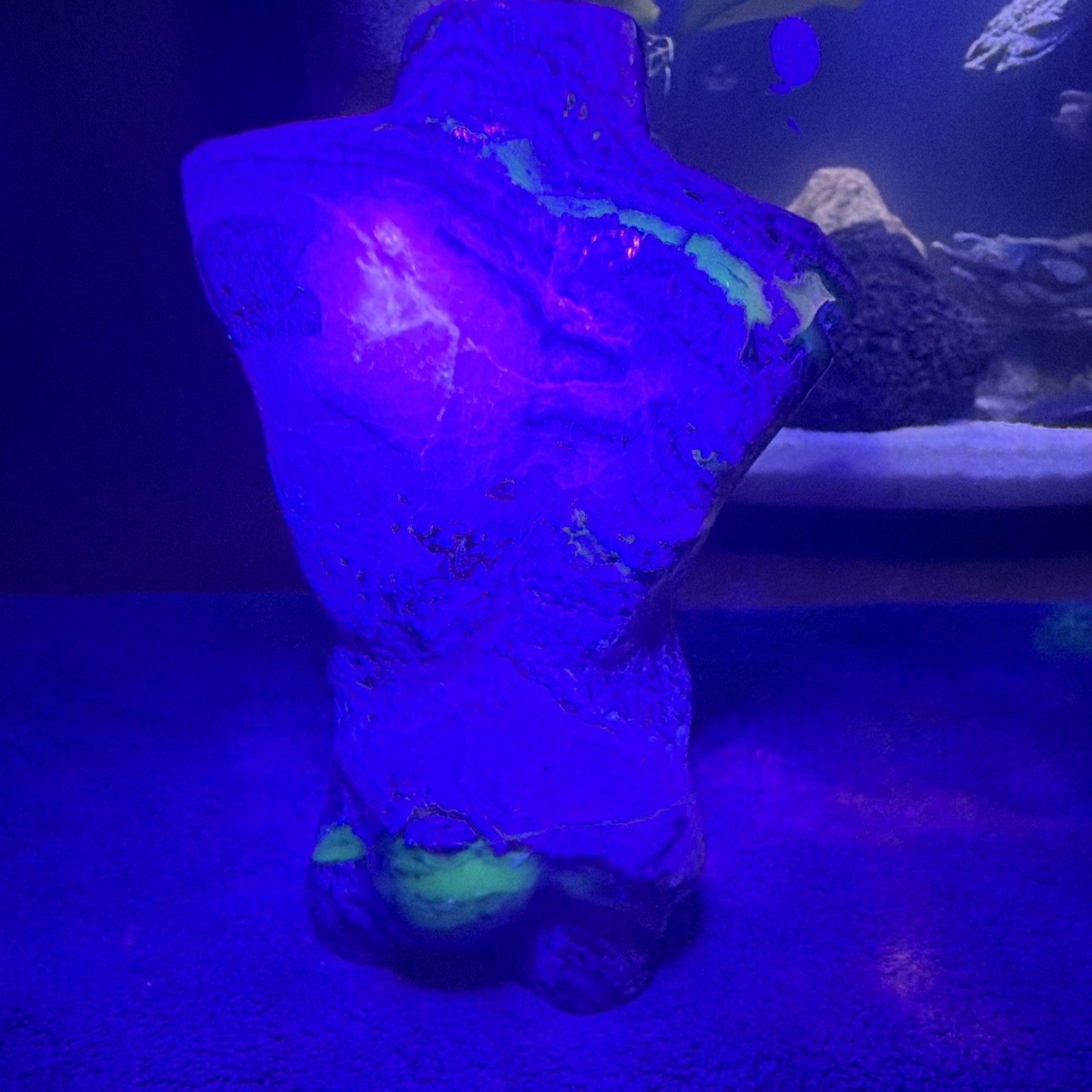 Volcano Agate Carved Male Torso Figurine Sculpture, UV Reactive, Approx 6 in