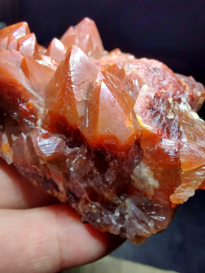Large SATURATED Red Hematoid/Ferruginous Quartz Crystal Cluster: 242g Morocco