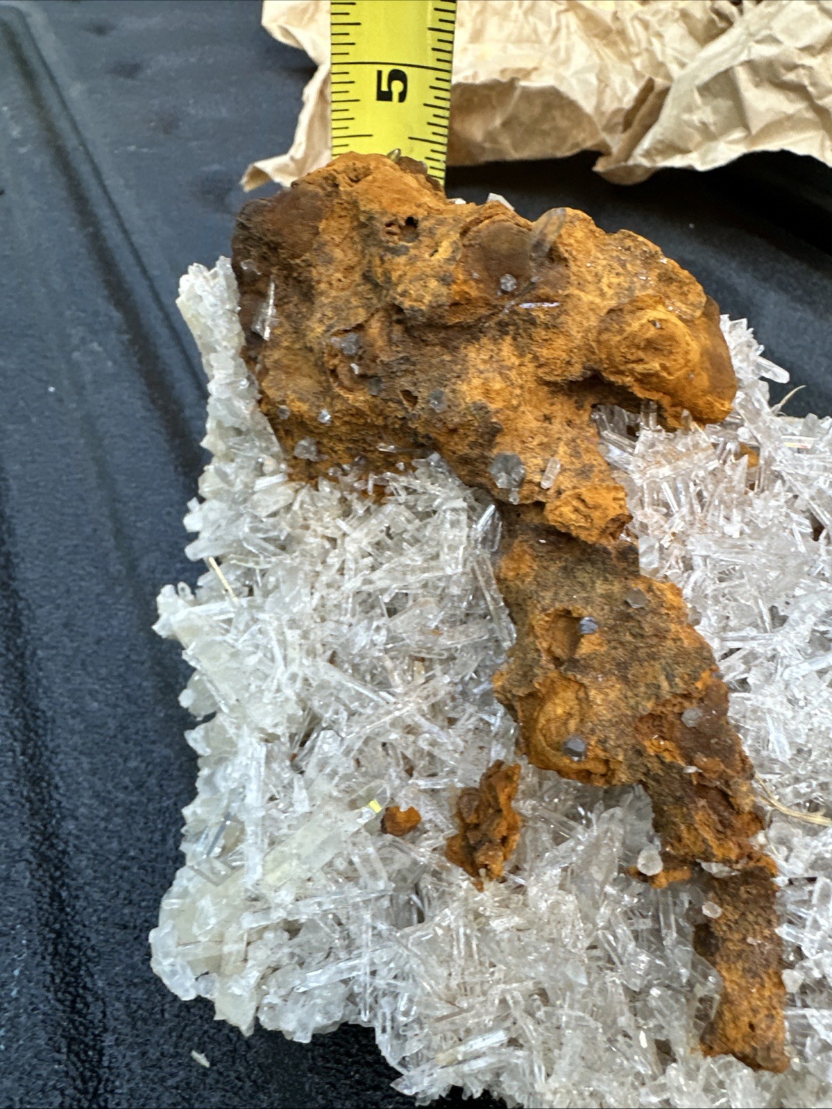 Large Natural Crystal Mineral Specimen Quartz/Aragonite on Iron Matrix 10” 6lb +