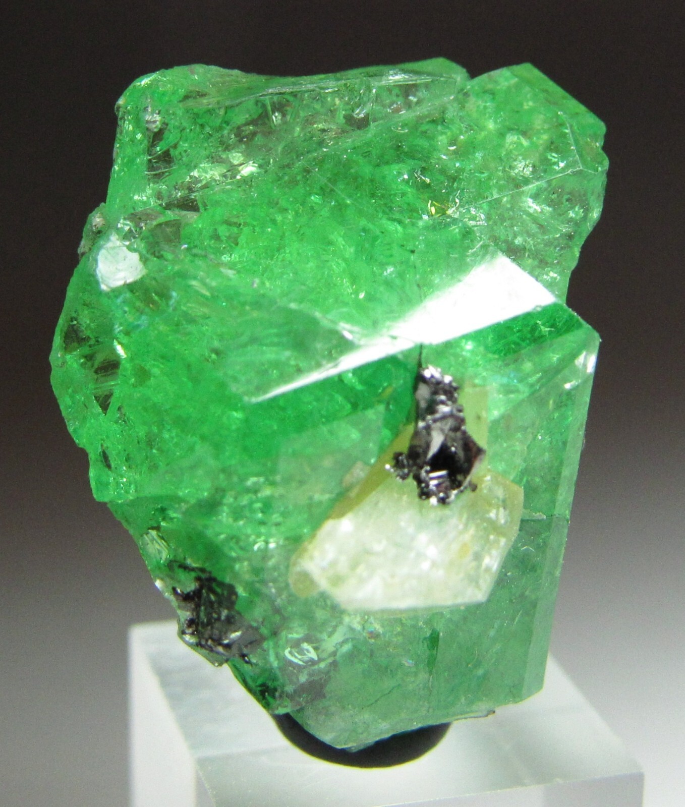 EXQUISITE ELEGANT GLASSY GEM TSAVORITE GROSSULAR GARNET W/ DIOPSIDE!!! TANZANIA