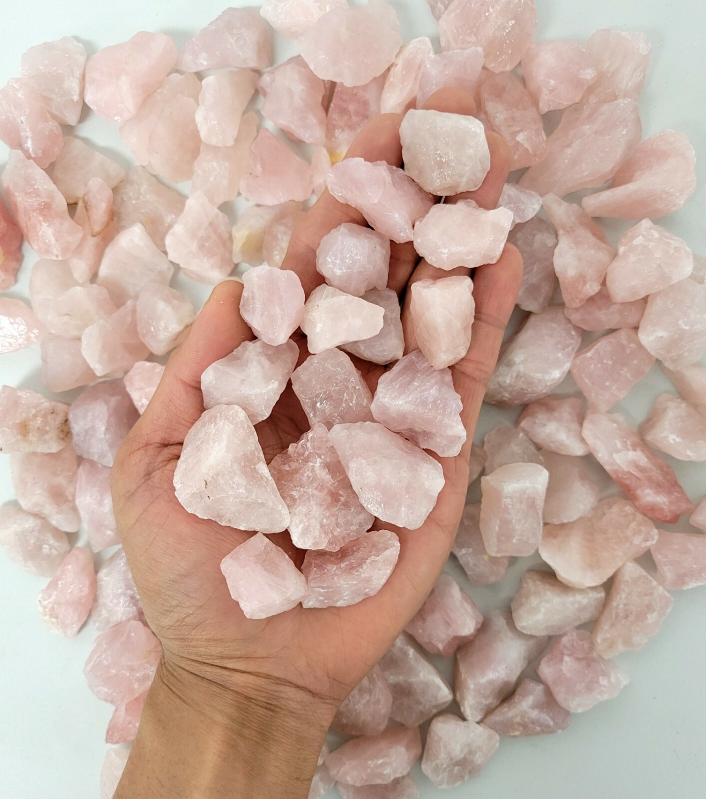 Rose Quartz Crystals – Medium Chunks – Rough Stones Bulk – Healing Crystals
