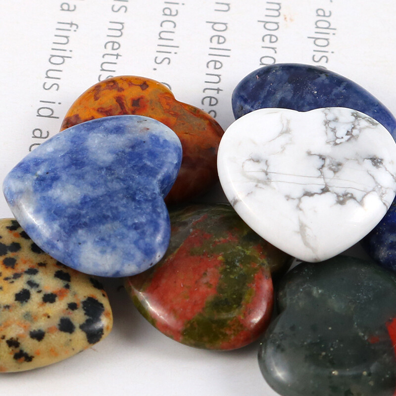 Charms Natural Quartz Healing Gem Stone Small Crystal Stone Heart 20x6mm 30pcs