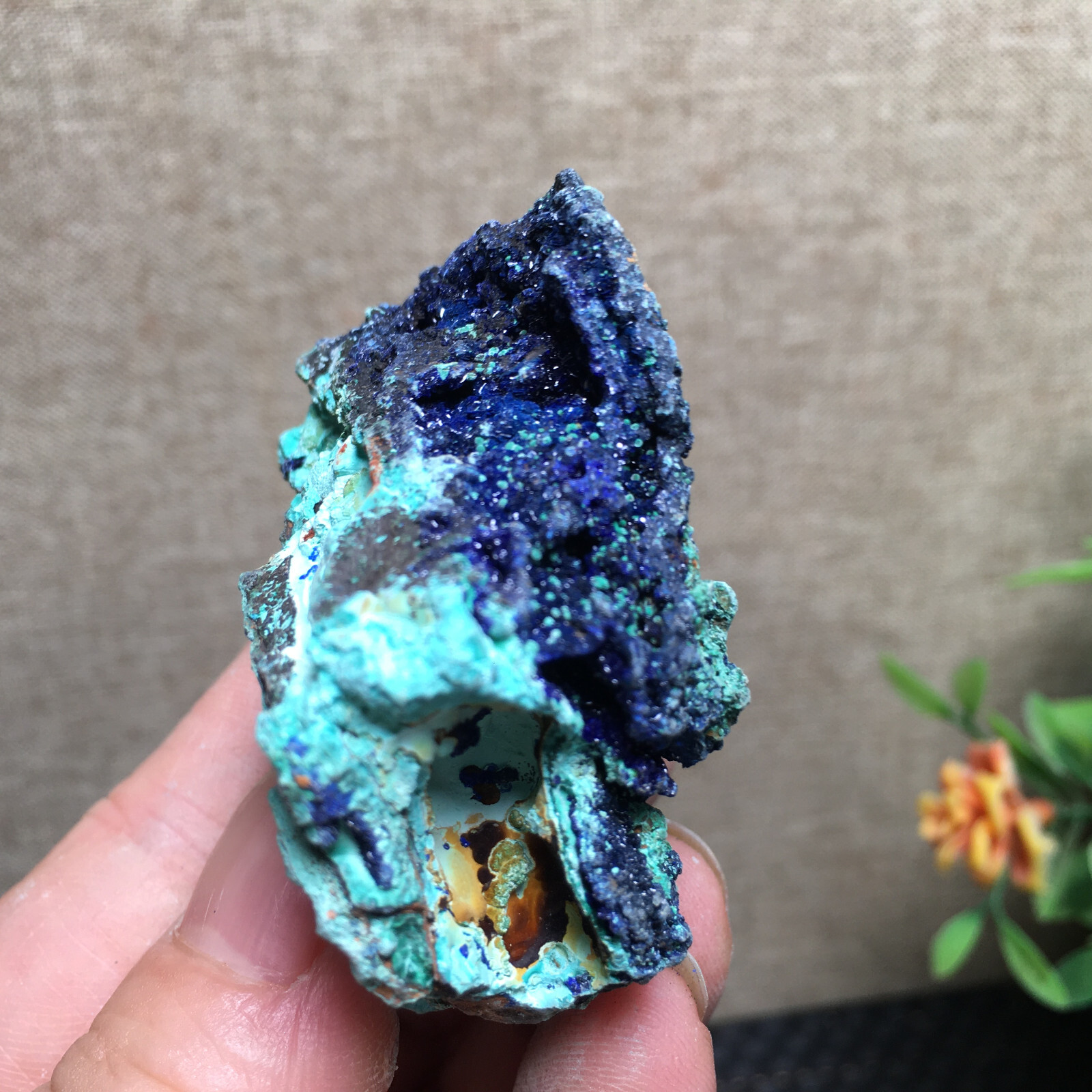 68g Natural Malachite and blue copper ore symbiotic specimens fd139