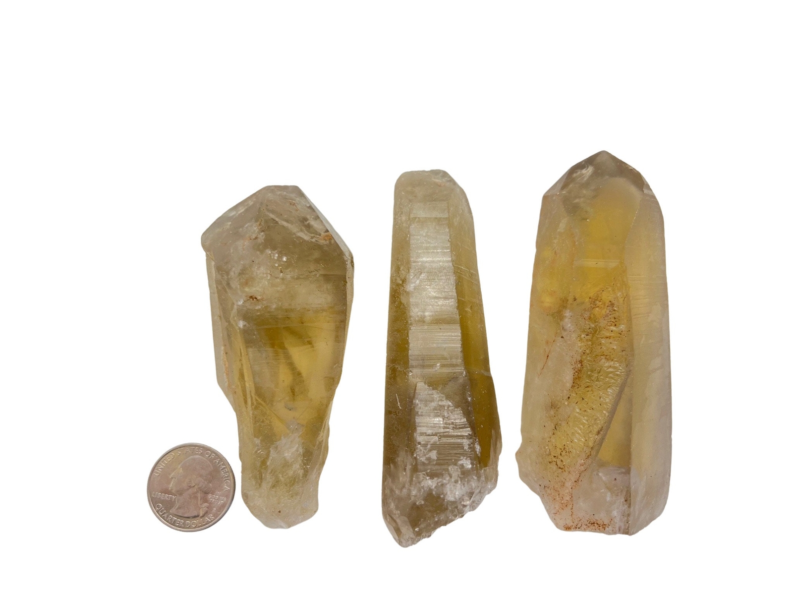 Natural Citrine Lemurian Quartz Crystal Point, Natural Citrine from Brazil