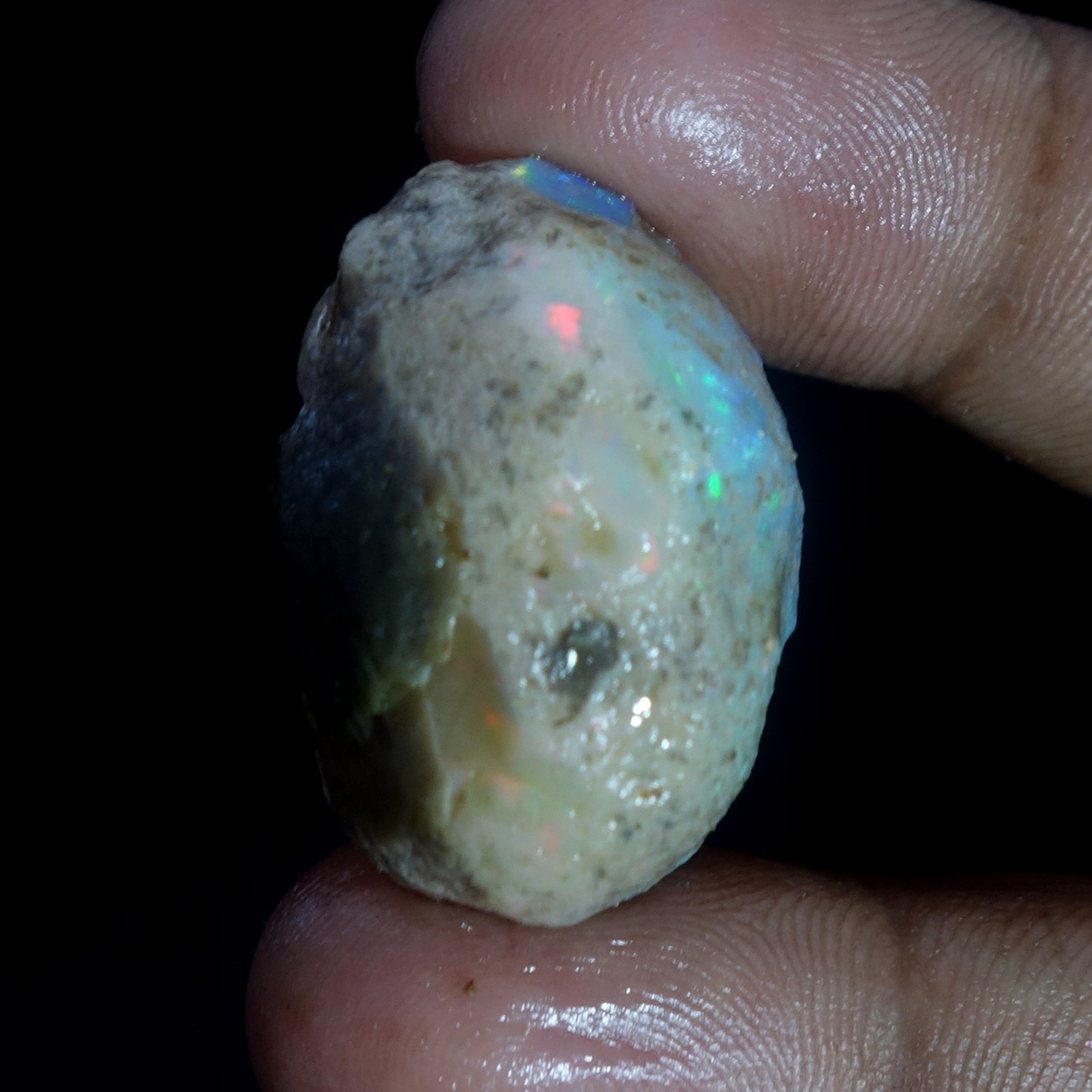 AA+ Ethiopian Oli Opal Rough Entreated Welo Opal Multi Fire Color Flash 56.20Cts