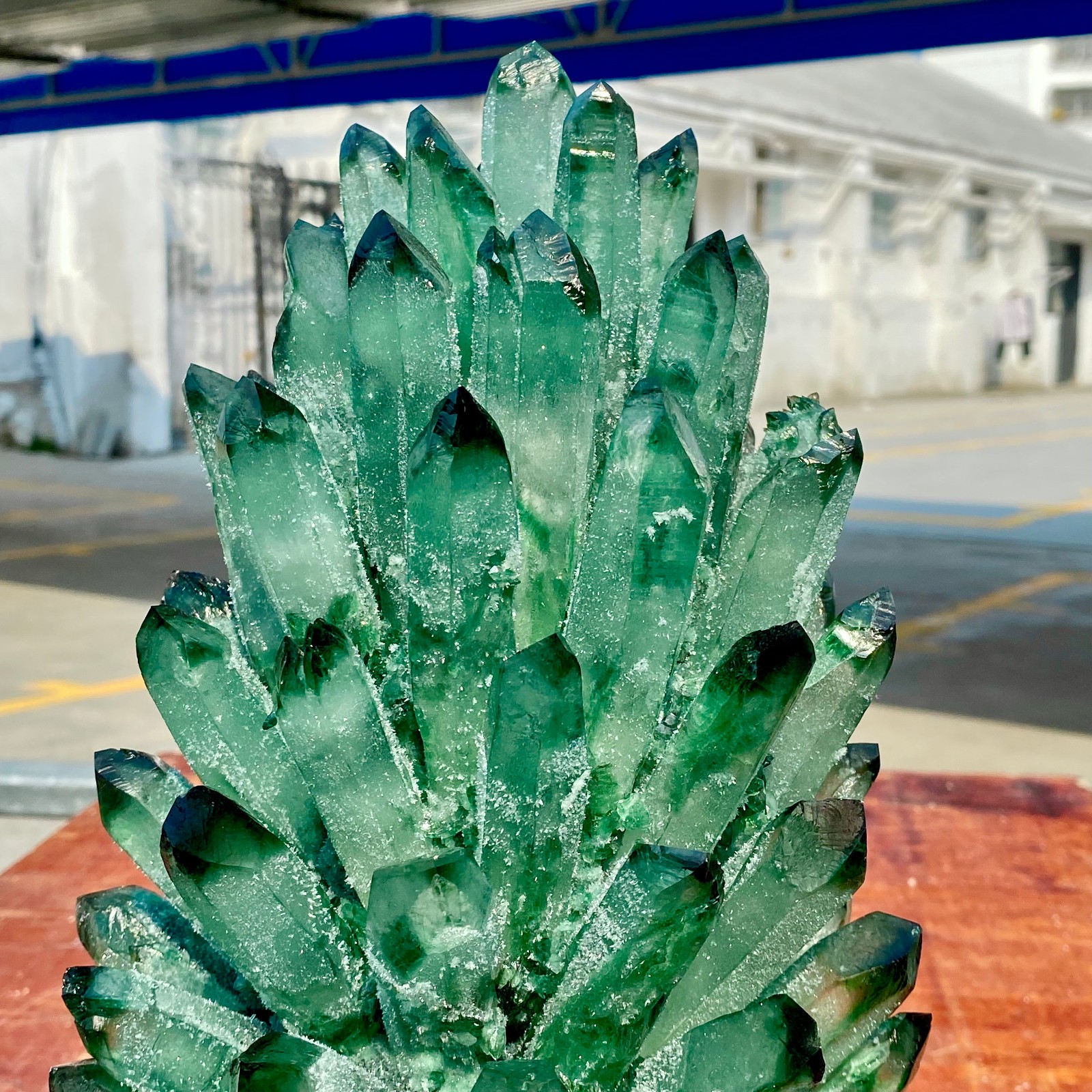 19.8LB Newly discovered green phantom quartz crystal cluster minerals