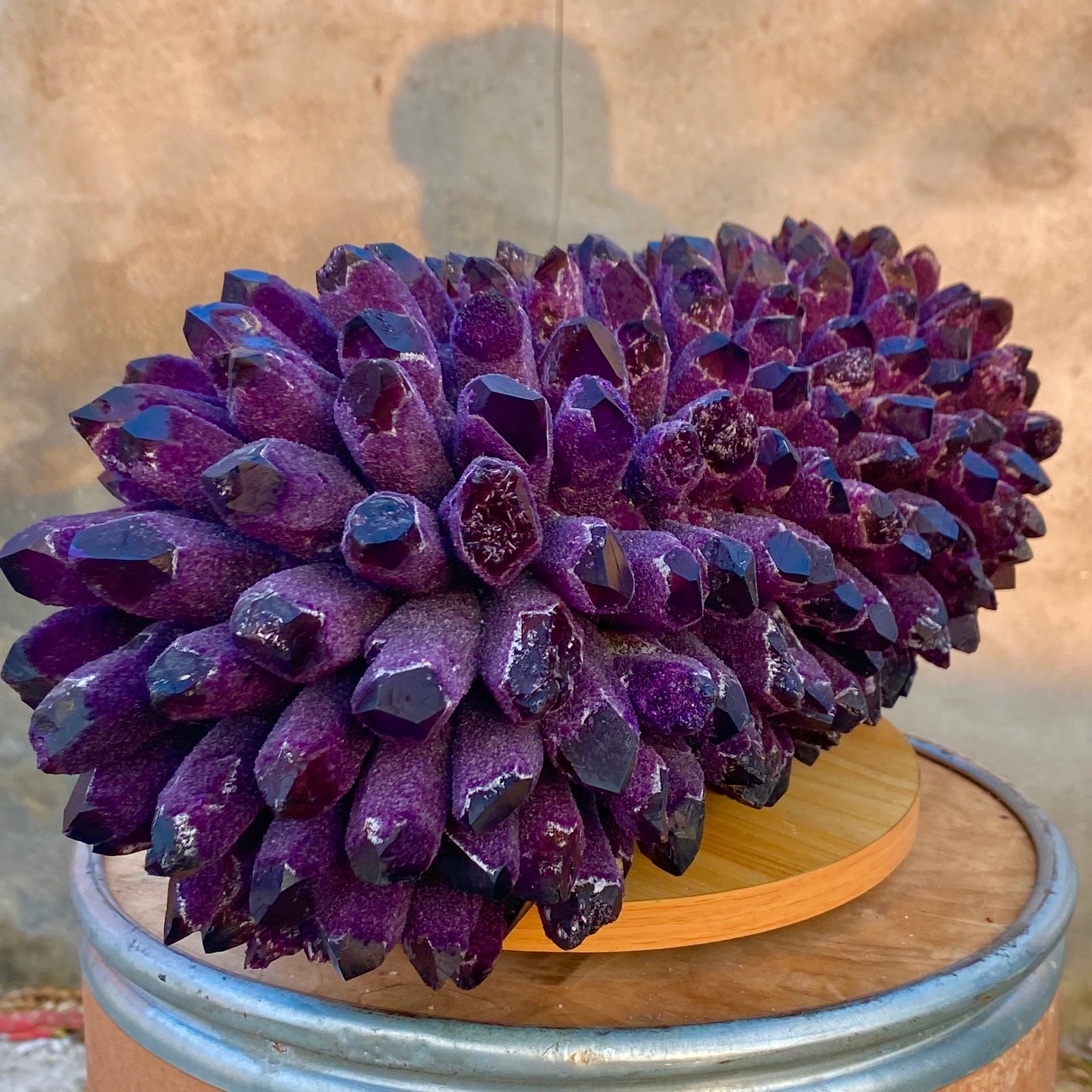 32.73LB Natural Purple Crystal Cluster/Flower Shape Mineral Specimen healing