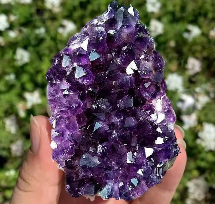 Natural Raw Amethyst Geode Crystal Cluster Healing Reiki Meditation Decoration