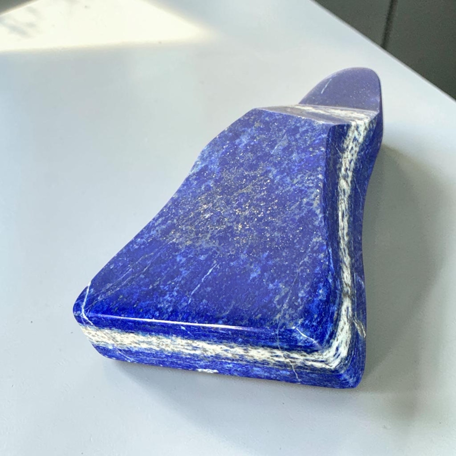 Polished Lapis Lazuli Freeform Display Stone – Afghan Blue Crystal Home Decor