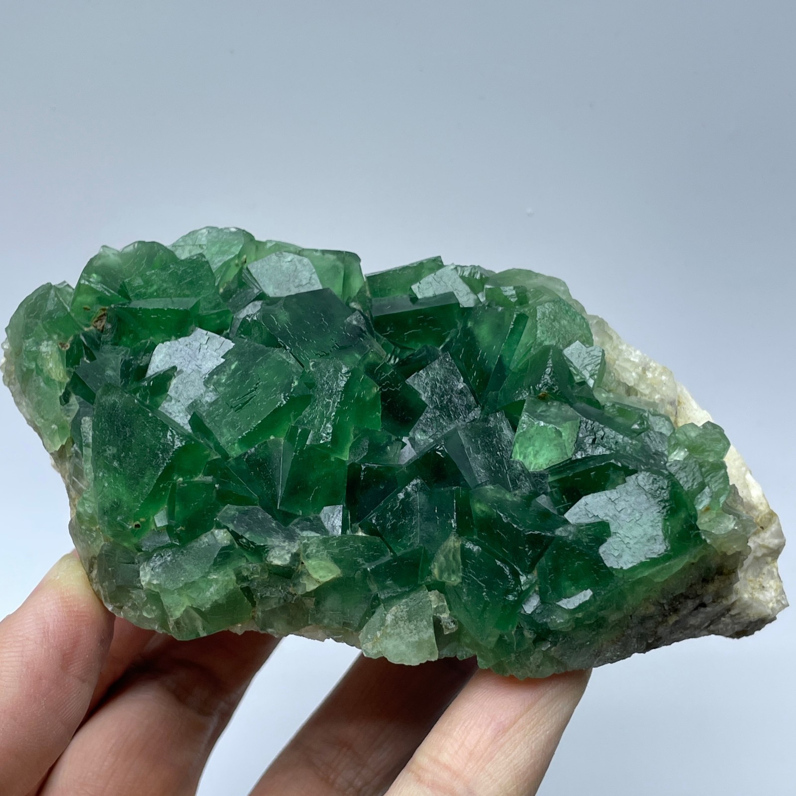 Natural Madagascar Green Fluorite Mineral Specimen Crystal Cluster Healing