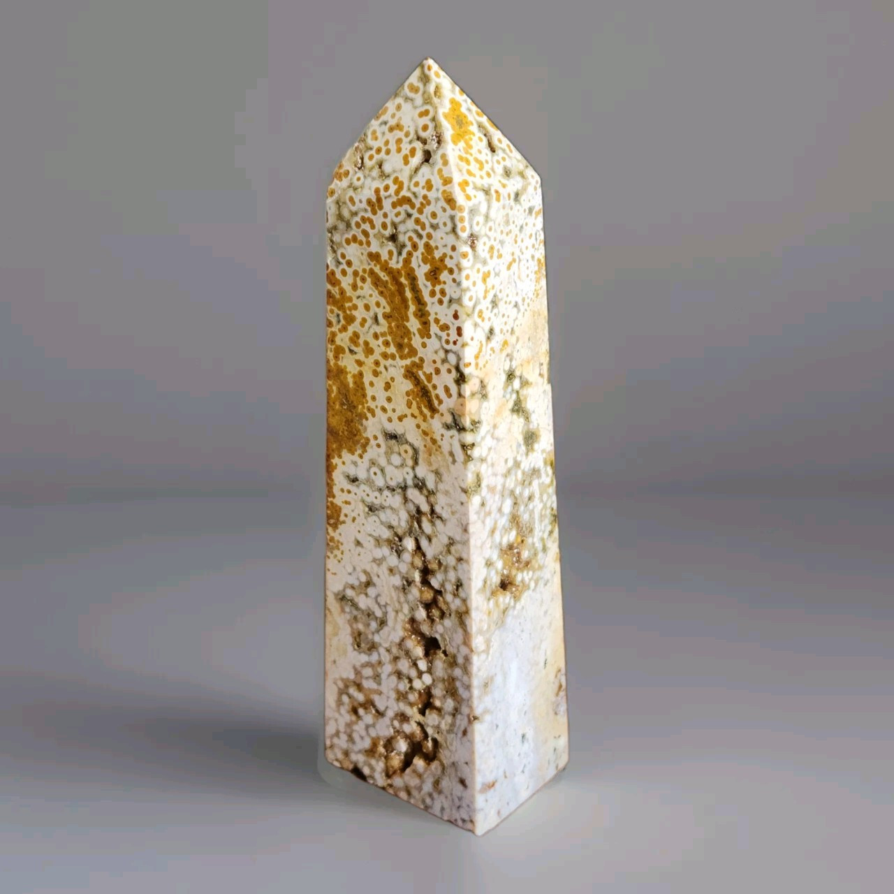 Large Natural Polished Druzy Ocean Jasper Tower Pillar 5.25″ – USA