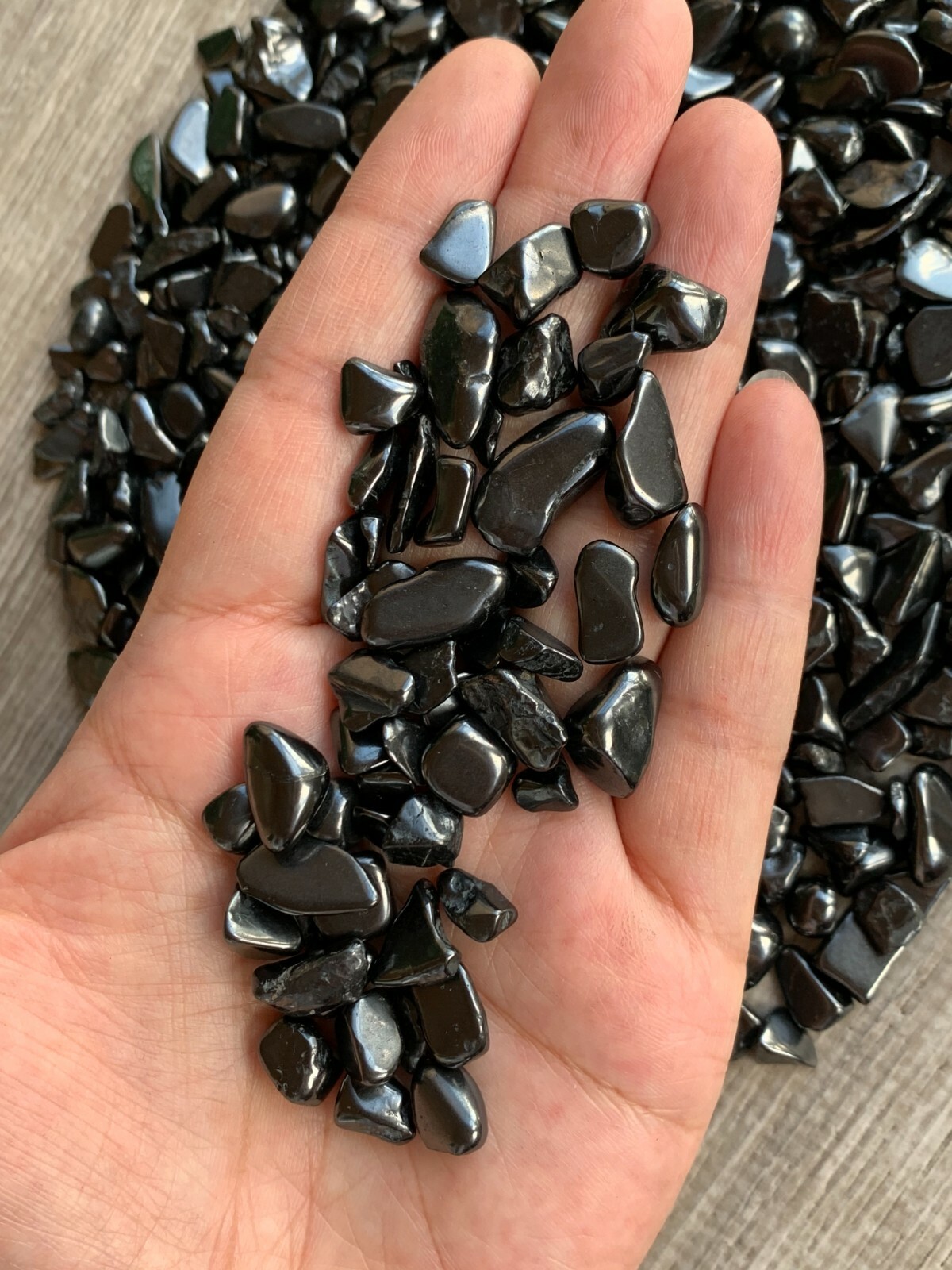 Grade A++ Shungite Semi Tumbled Gemstone Mini Chips 6- 12 mm, Wholesale Bulk Lot