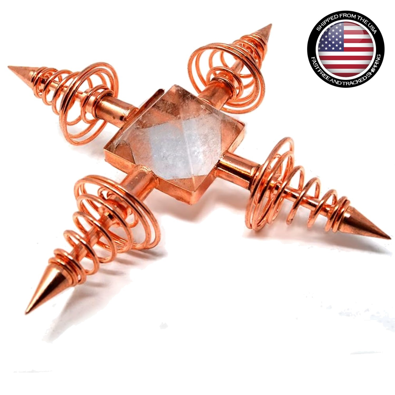 Energy Generator 5.63 Inch Copper Quartz Pyramid Chakra Healing Ghost Hunting…