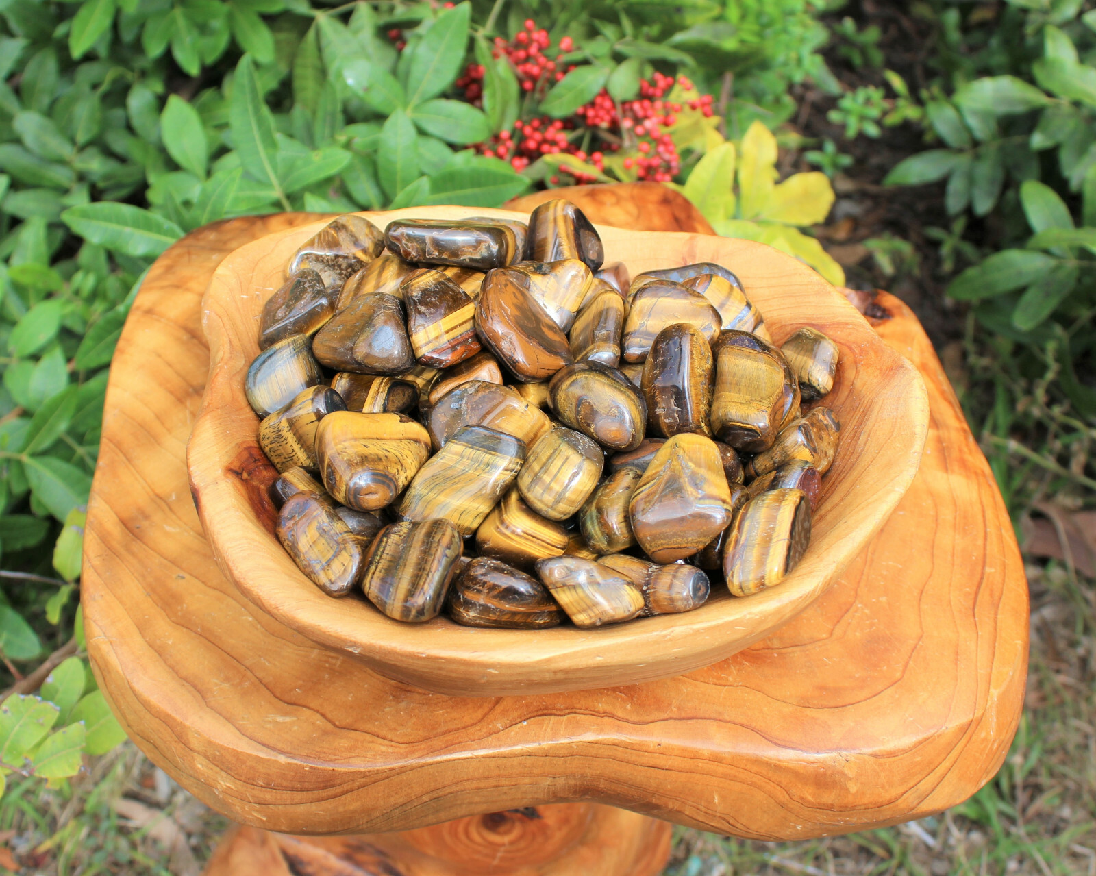 1/2 lb Bulk Lot Large Gold Tiger Eye Tumbled Stone Crystal Healing Reiki 8 oz