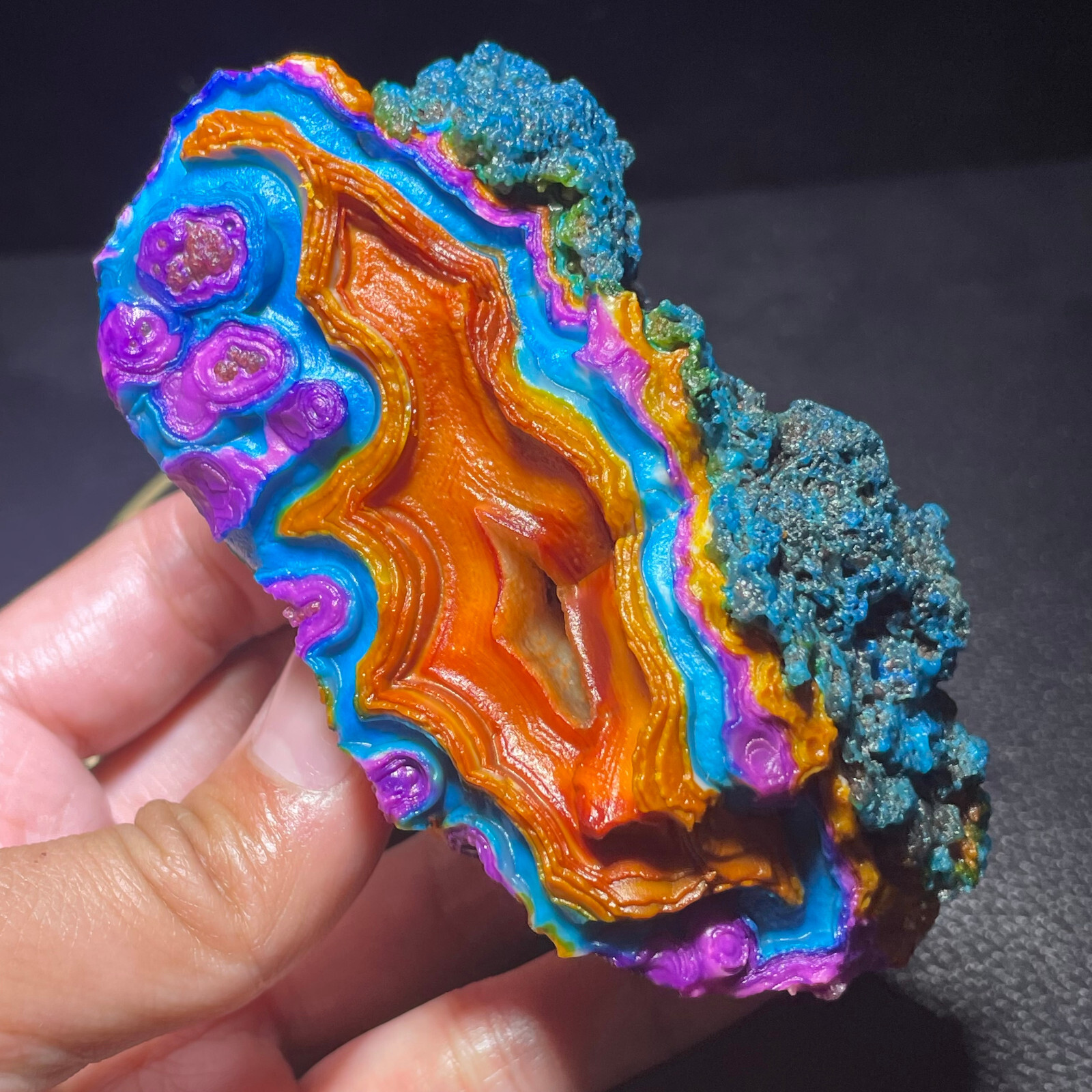 310g Natural Calcified Agate Eye Crystal Unique Mineral Specimen Perfect Gift