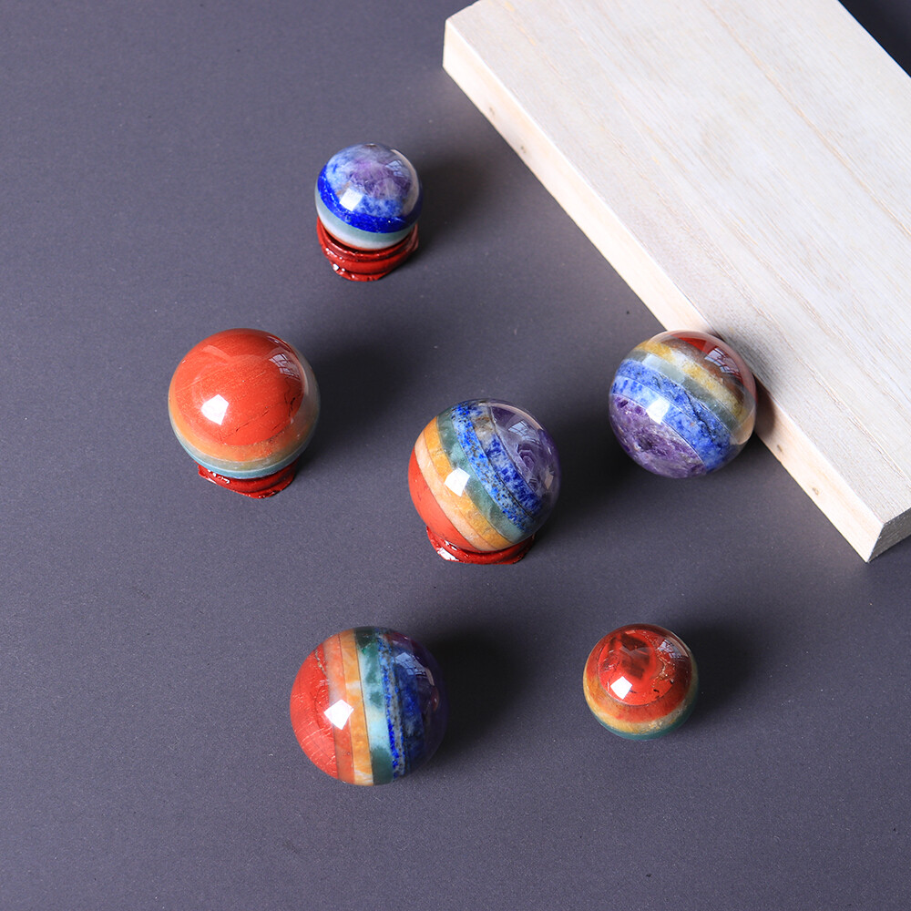 7 Chakra Bonded Sphere Reiki Crystal Healing Chakra Meditation Stone Healing