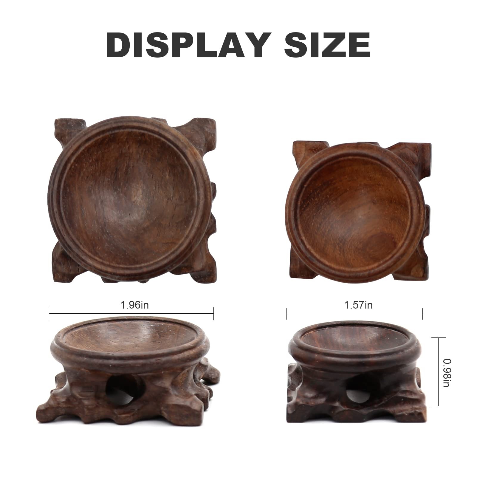 4 Pcs Wooden Stand For Crystal Sphere Quartz Ball Orb Holder Display Pedestal
