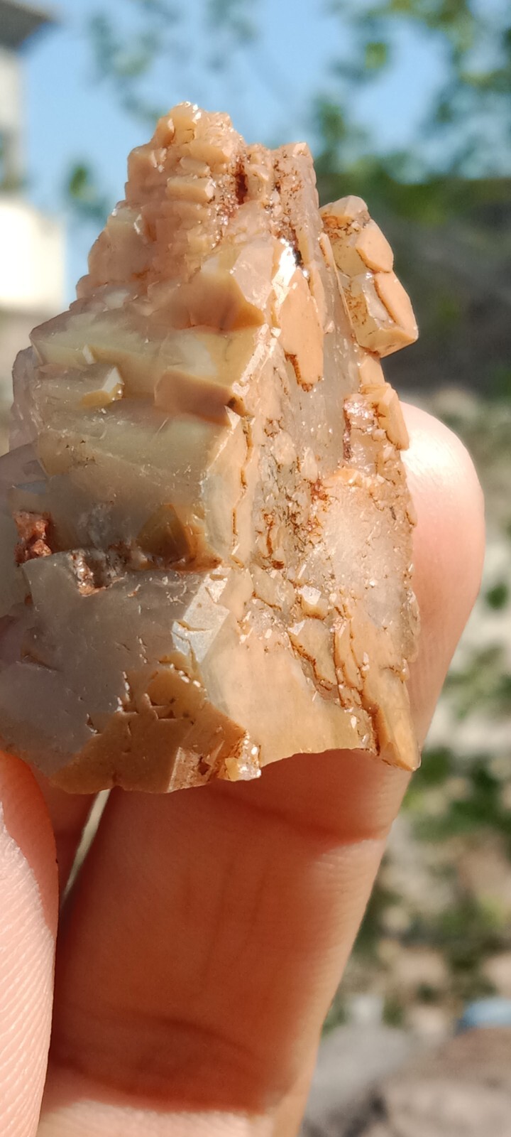 33.5Grams Tri color white brown and chlorine Beautiful Chlorine Quartz Crystal