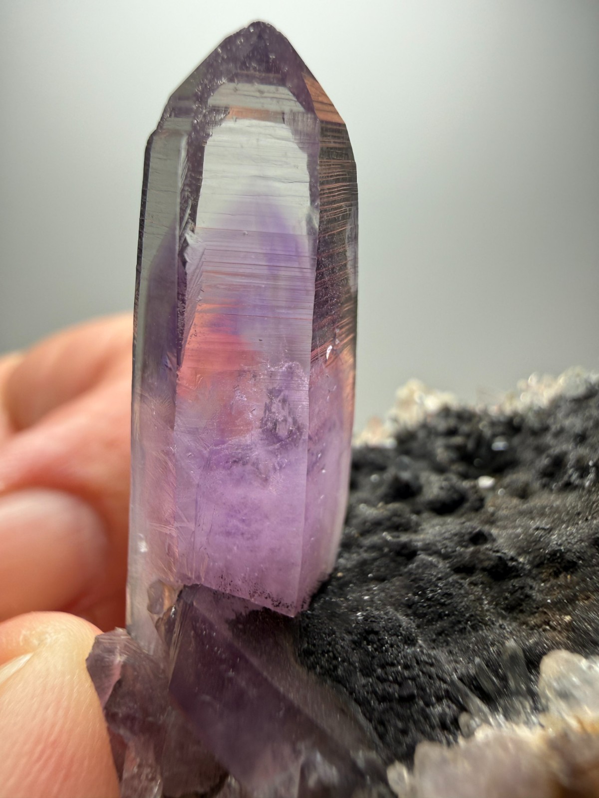 Beautiful 3cm Amethyst crystal w/phantom on Matrix- Guerrero, Mexico
