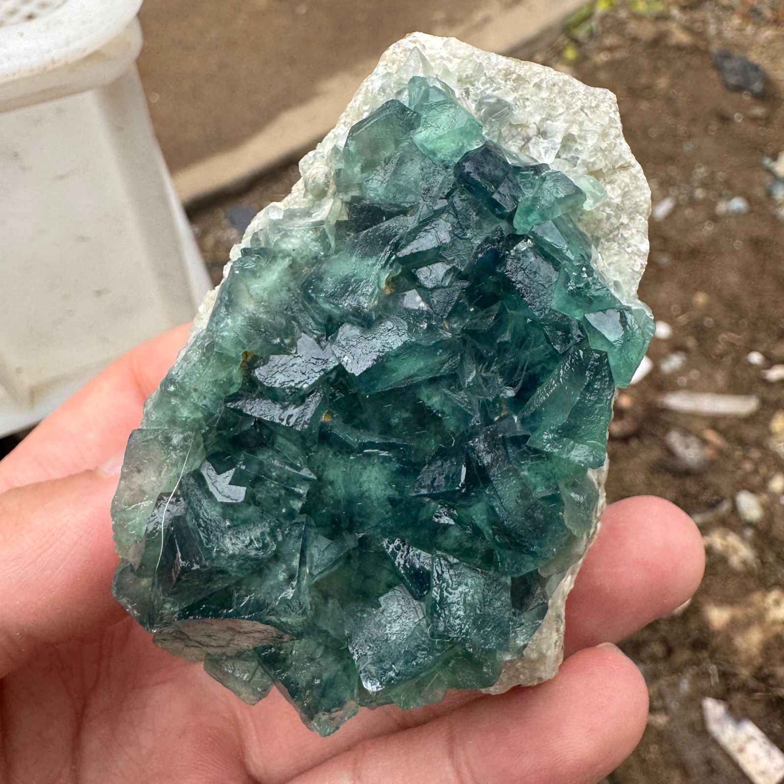 145G Natural cubic green fluorite crystal cluster rough mineral specimen Healing