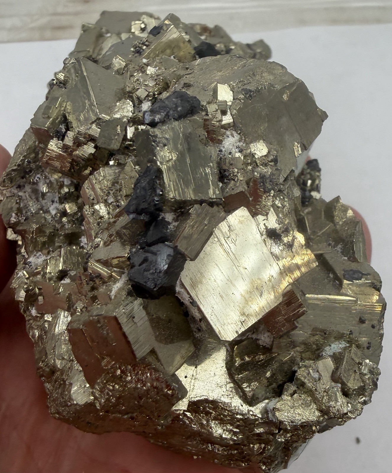 Awesome Large Natural Pyrite Crystal Cluster Peru 2.5+ Pounds 1185 Grams NICE!!