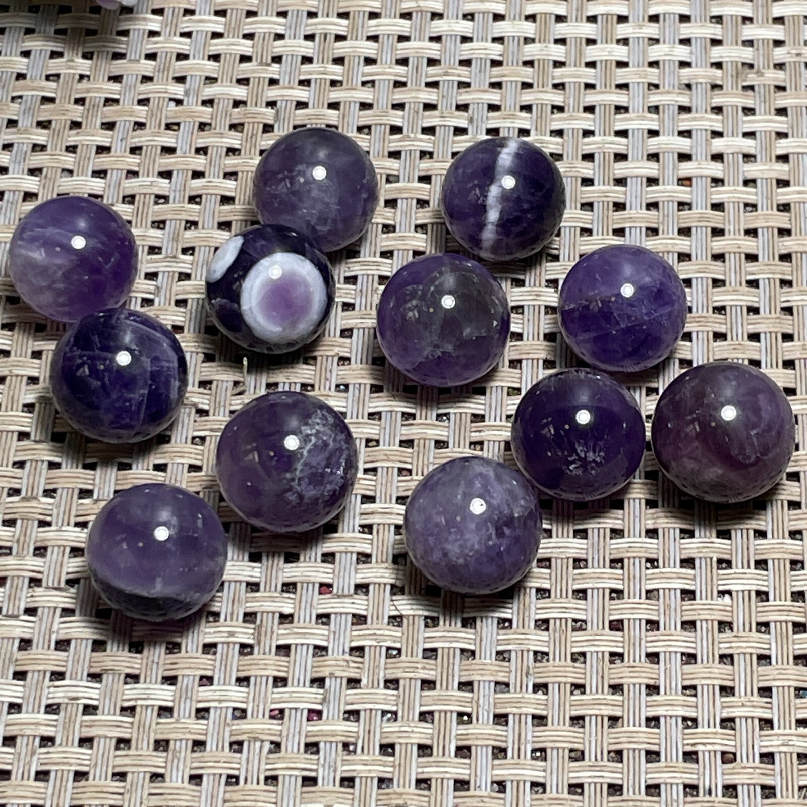 12PCS Dreamy Amethyst stone Ball Sphere Reiki decoration specimen F1