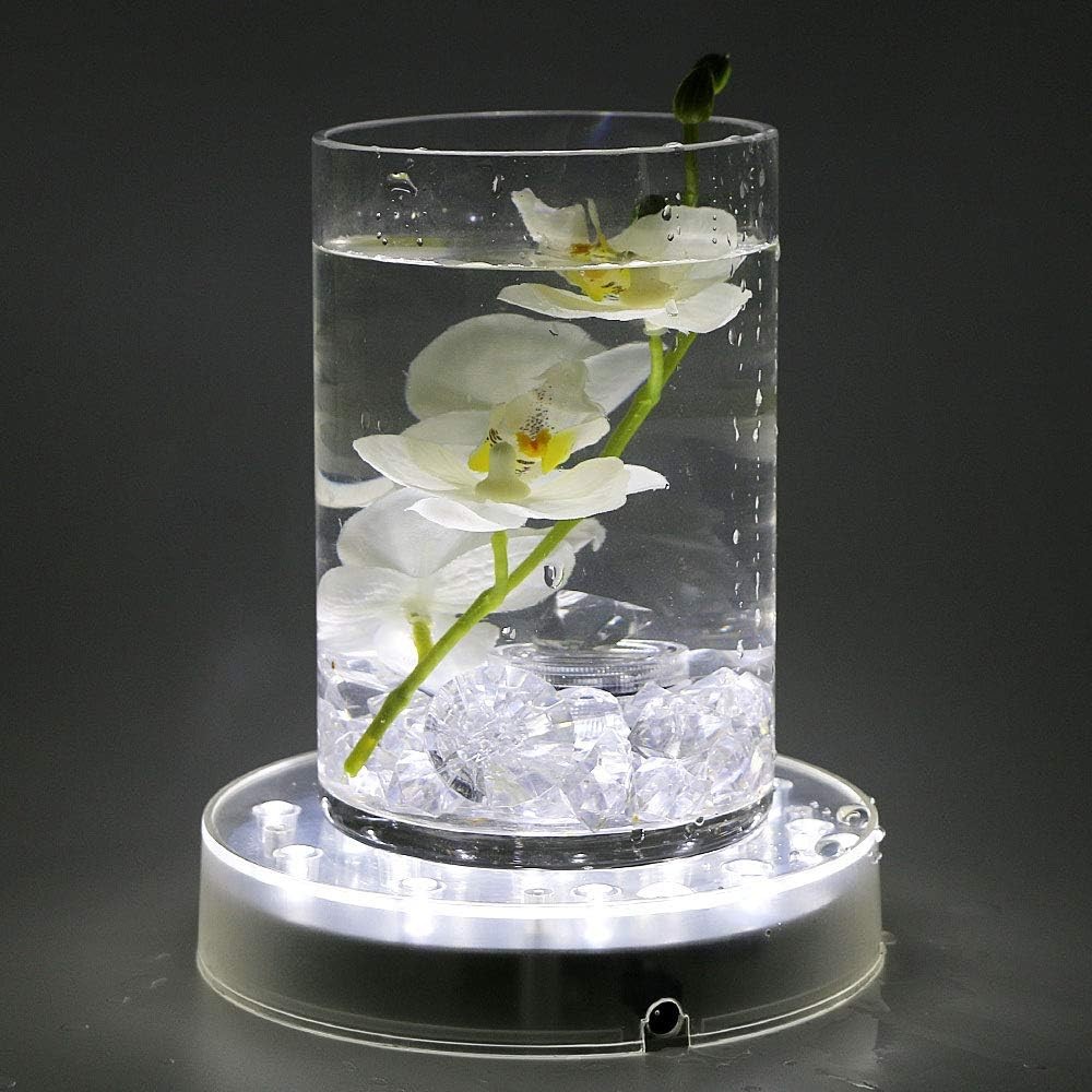6″ LED Light Base Round Display Pedestal for 3D Crystal Cube Glass Art