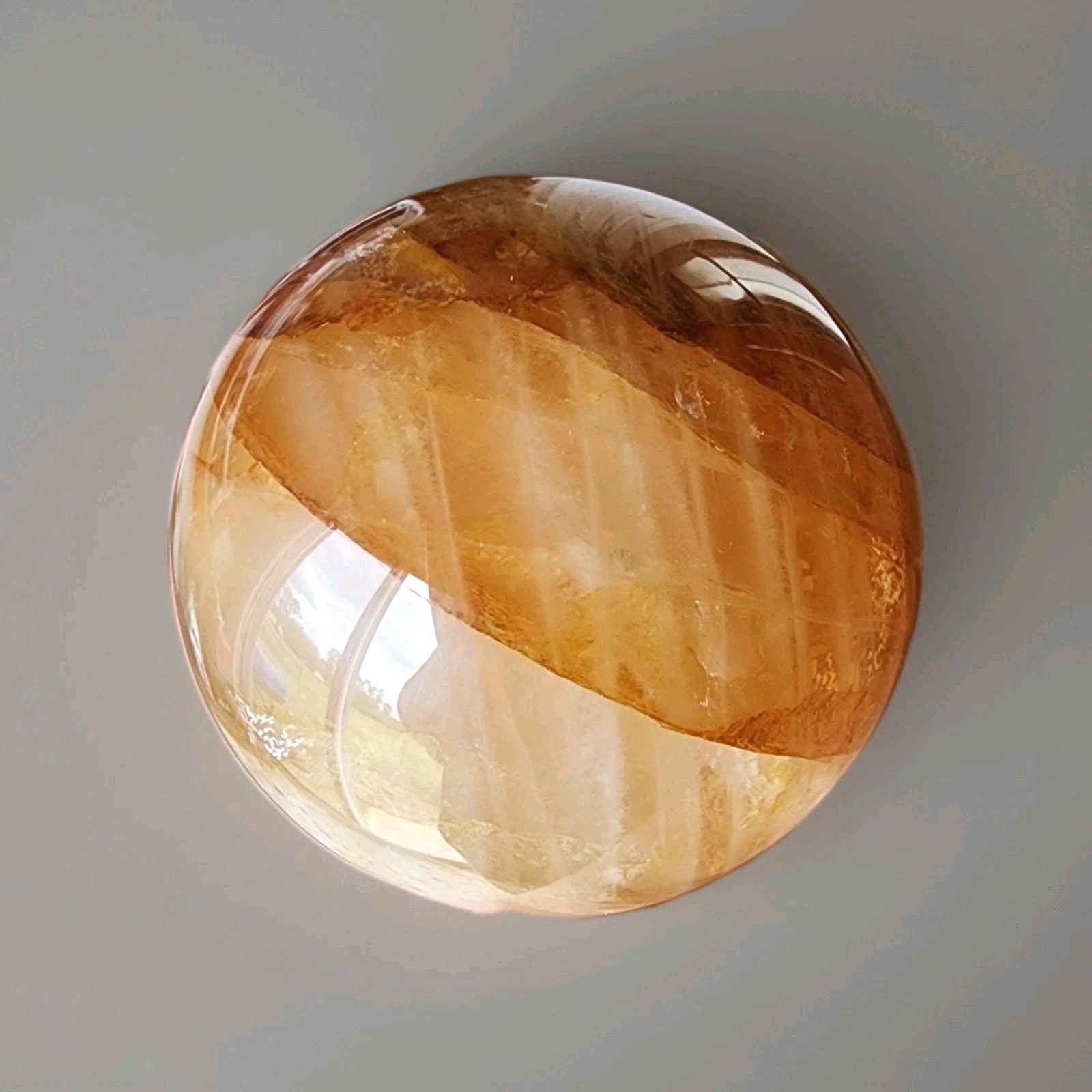 Natural Polished Yellow Fire Quartz 2.5″ Sphere with Light Stand – USA