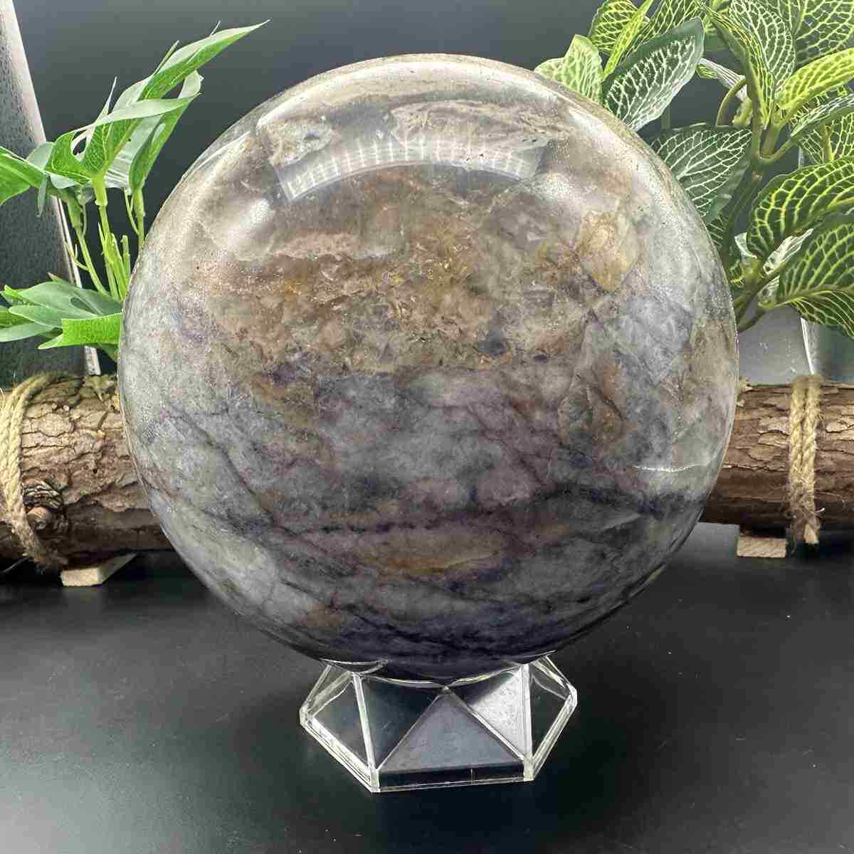 4460g Natural Fluorite Quartz Sphere Crystal Energy Ball Reiki Healing Gem