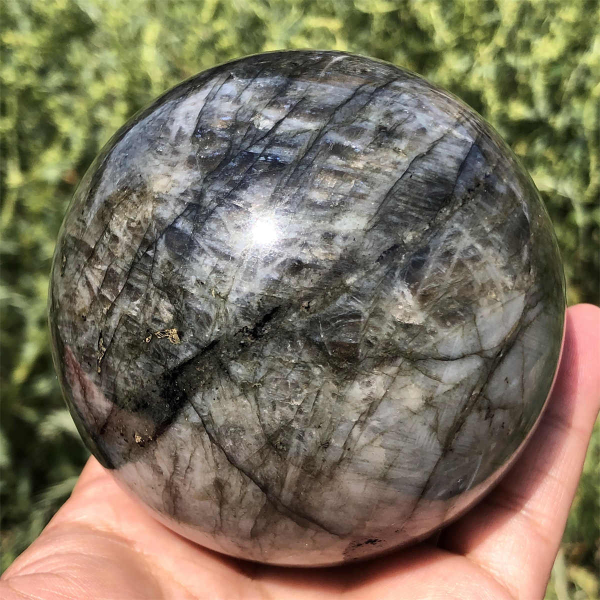 800g Natural Labradorite Ball Quartz Crystal Sphere Reiki Crystal Decor Gift